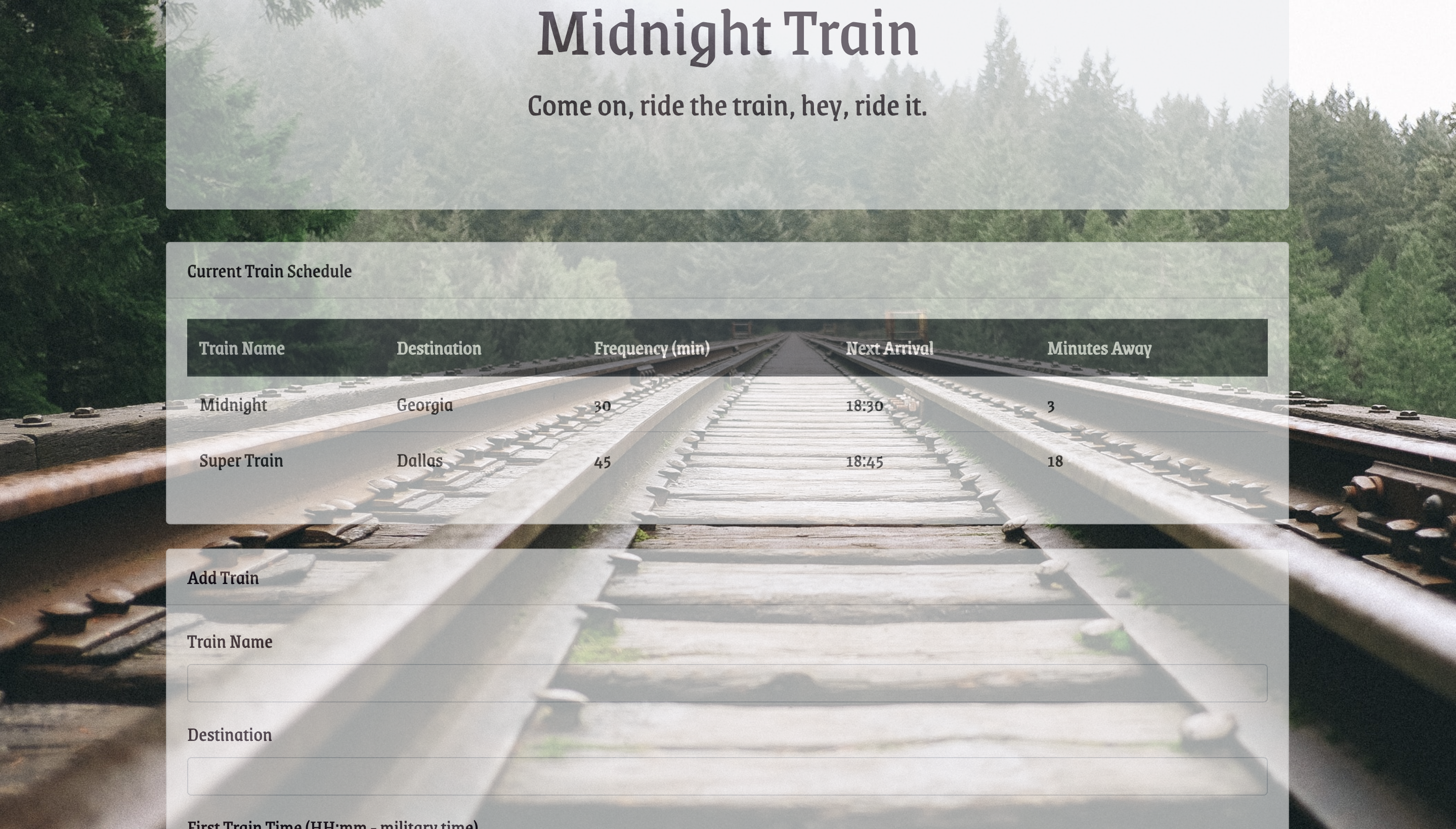 Train Scheduler